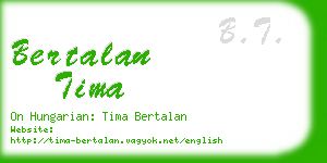 bertalan tima business card